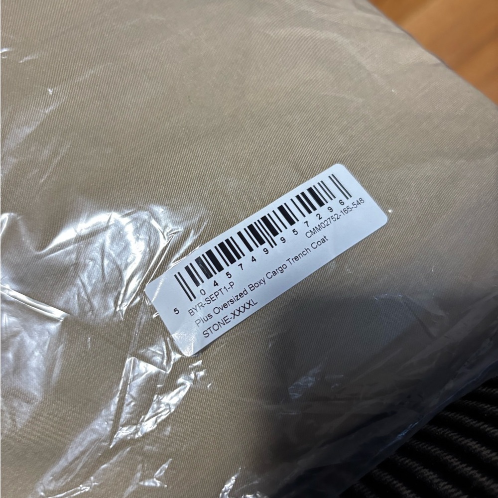 Plus Oversized Boxy Cargo Trench Coat StoneXXXXL